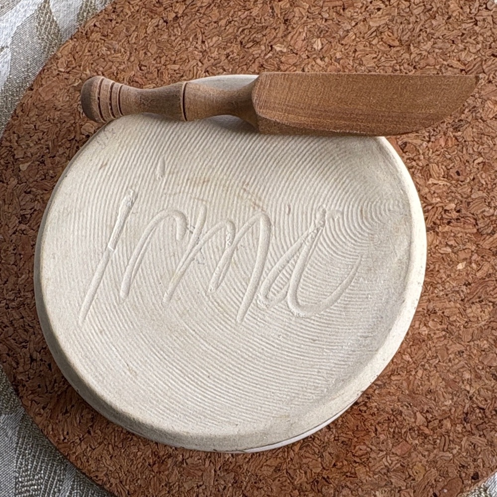 Floral Ceramic Pate Dish with Original Spreader - Picture 2 of 5